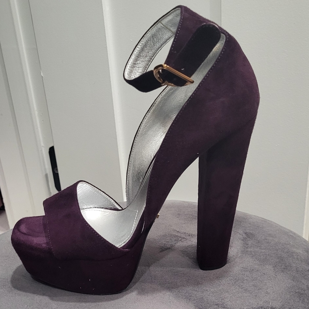Plum-colored Prada sandals